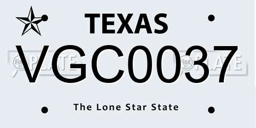 VGC0037 Texas License Plate