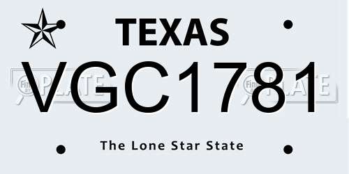 VGC1781 Texas License Plate