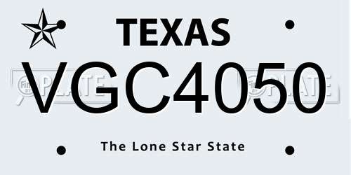 VGC4050 Texas License Plate