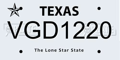 VGD1220 Texas License Plate