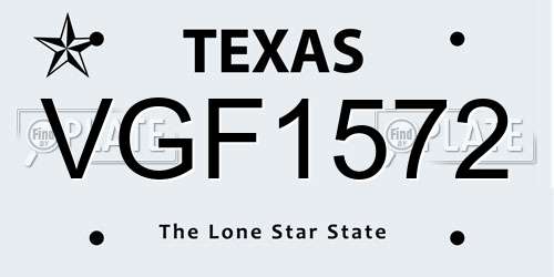 VGF1572 Texas License Plate