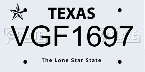 VGF1697 Texas License Plate