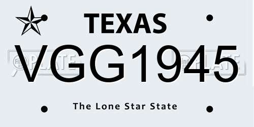 VGG1945 Texas License Plate