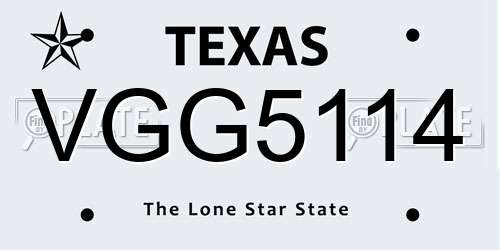 VGG5114 Texas License Plate