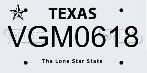 VGM0618 Texas License Plate