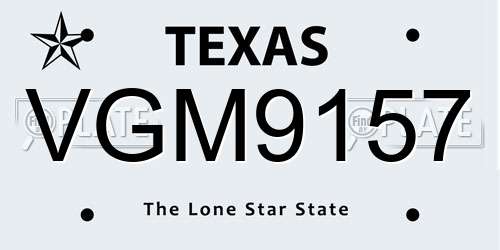 VGM9157 Texas License Plate
