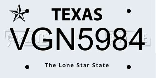 VGN5984 Texas License Plate