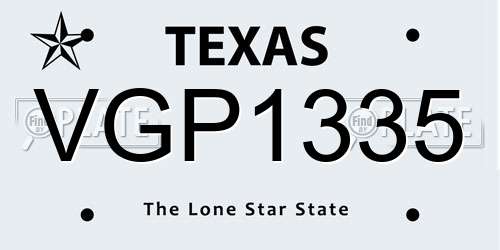 VGP1335 Texas License Plate