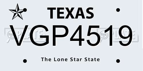 VGP4519 Texas License Plate
