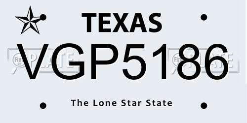 VGP5186 Texas License Plate