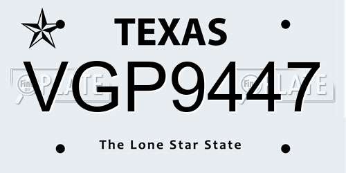 VGP9447 Texas License Plate