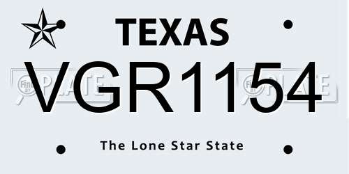 VGR1154 Texas License Plate