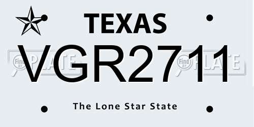 VGR2711 Texas License Plate