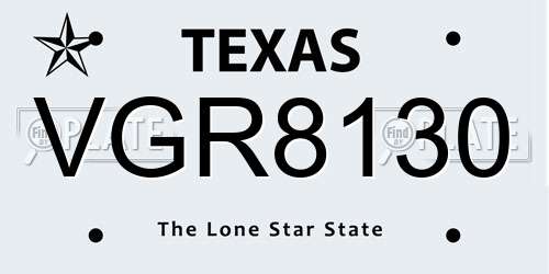 VGR8130 Texas License Plate