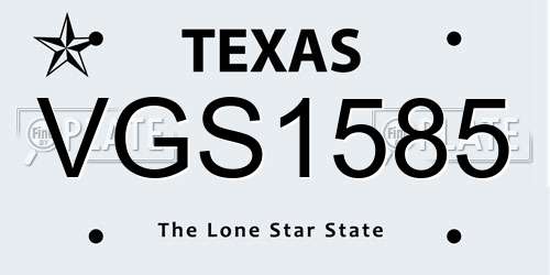 VGS1585 Texas License Plate