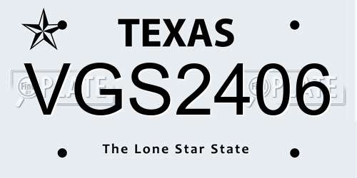 VGS2406 Texas License Plate