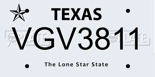 VGV3811 Texas License Plate