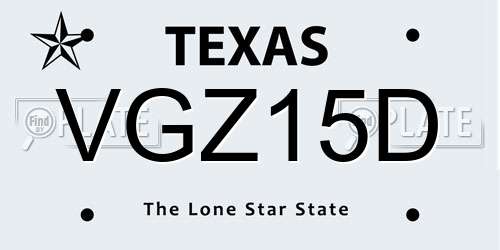 VGZ15D Texas License Plate