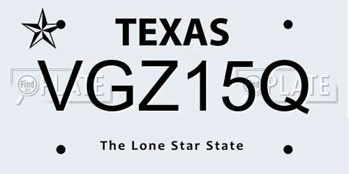 VGZ15Q Texas License Plate