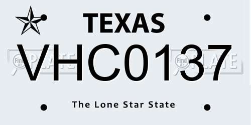 VHC0137 Texas License Plate