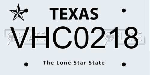 VHC0218 Texas License Plate