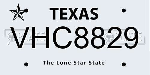 VHC8829 Texas License Plate