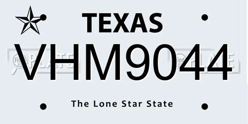 VHM9044 Texas License Plate