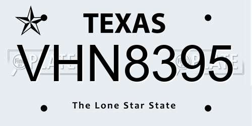 VHN8395 Texas License Plate