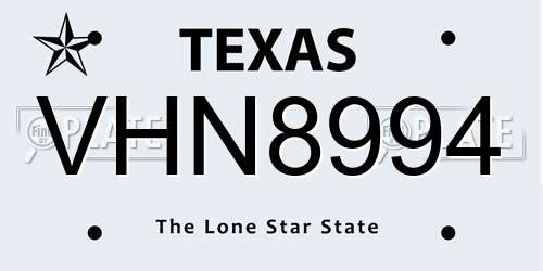 VHN8994 Texas License Plate