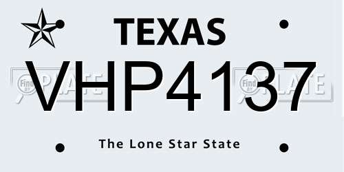 VHP4137 Texas License Plate