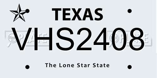VHS2408 Texas License Plate