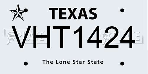 VHT1424 Texas License Plate