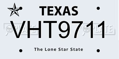 VHT9711 Texas License Plate