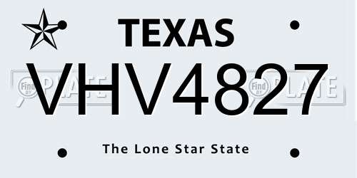 VHV4827 Texas License Plate