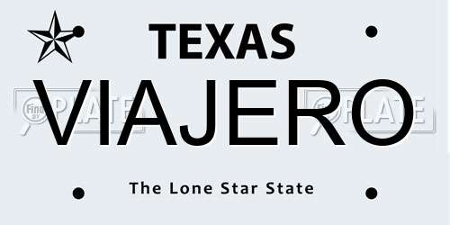 VIAJERO Texas License Plate