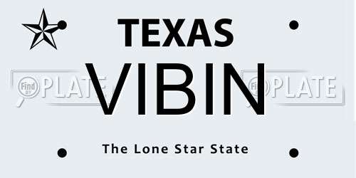 VIBIN Texas License Plate