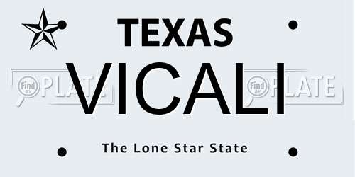 VICALI Texas License Plate