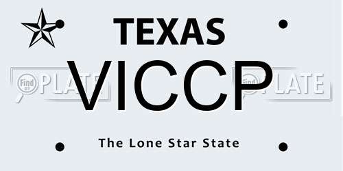 VICCP Texas License Plate