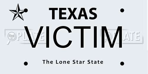 VICTIM Texas License Plate