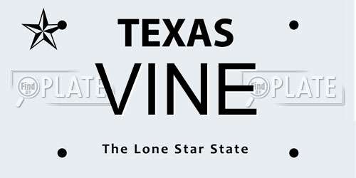 VINE Texas License Plate