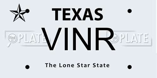 VINR Texas License Plate