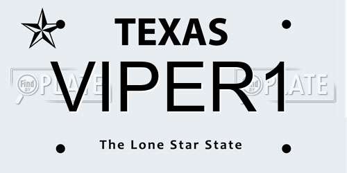 VIPER1 Texas License Plate