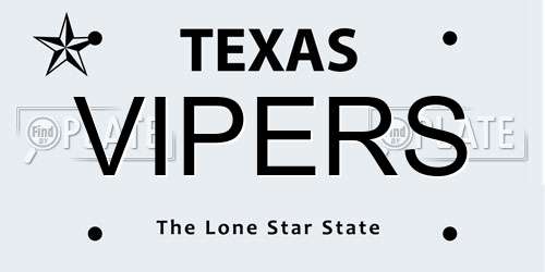 VIPERS Texas License Plate