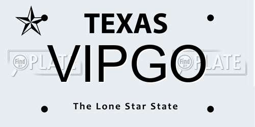 VIPGO Texas License Plate