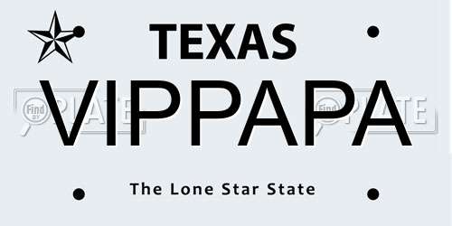 VIPPAPA Texas License Plate