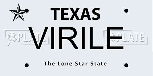VIRILE Texas License Plate