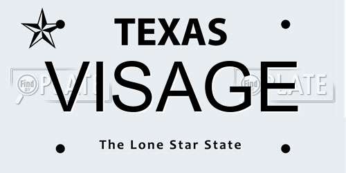 VISAGE Texas License Plate