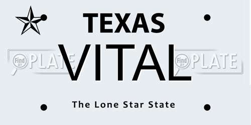 VITAL Texas License Plate