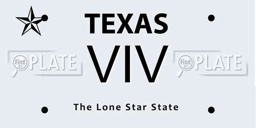 VIV Texas License Plate