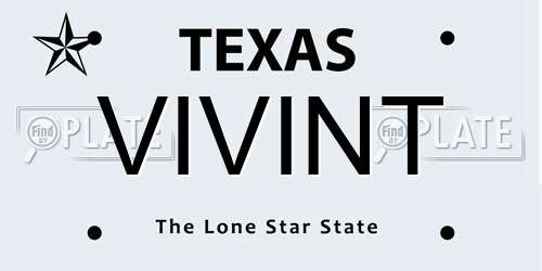 VIVINT Texas License Plate
